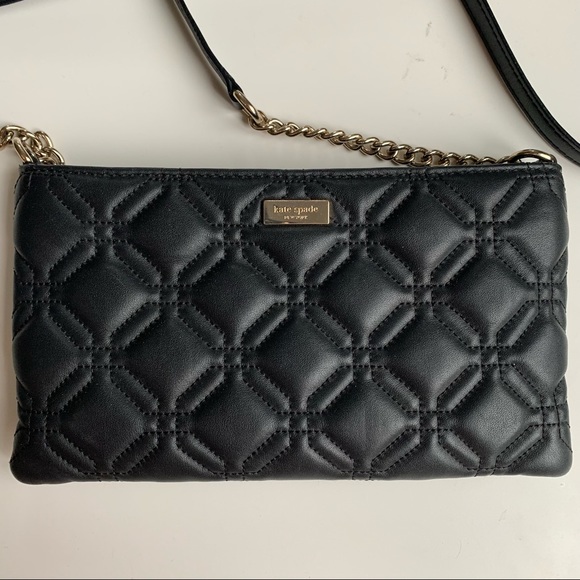 Kate Spade Presley Astor court black pleather WOC crossbody bag - Picture 2 of 16